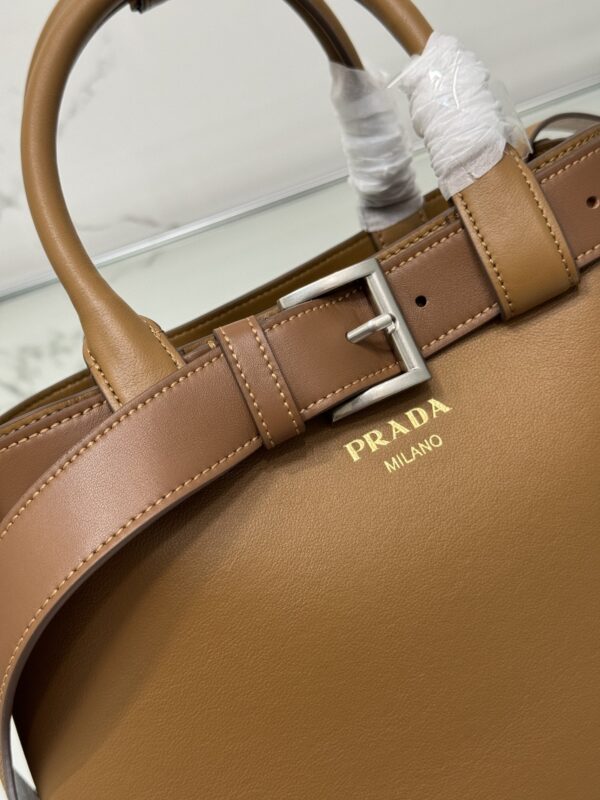 Prada Buckle medium leather handbag with belt
