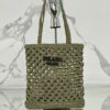 Prada Woven fabric crochet tote bag