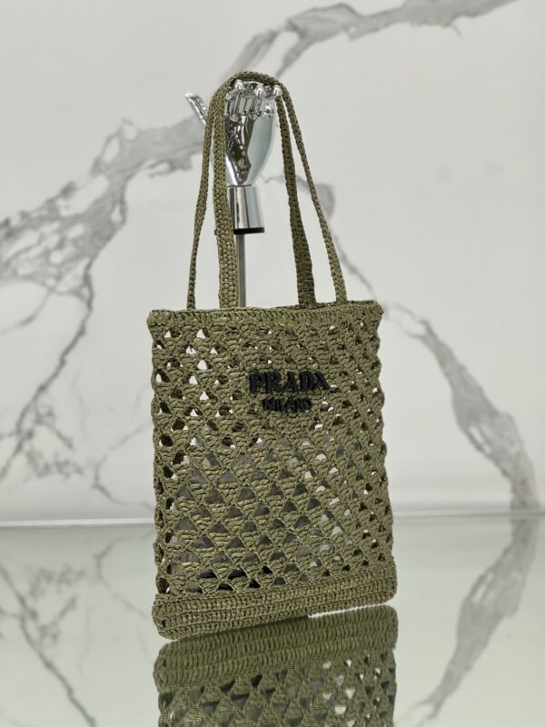 Prada Woven fabric crochet tote bag