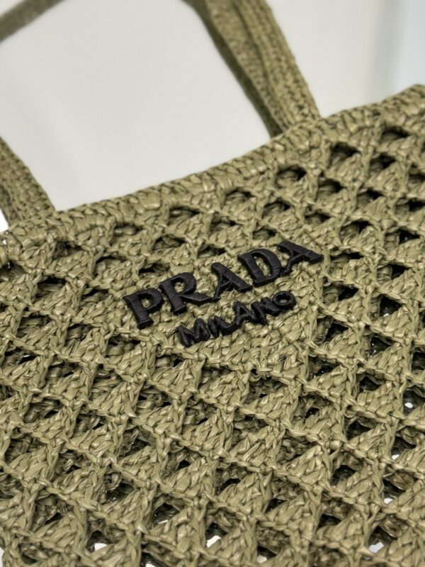 Prada Woven fabric crochet tote bag