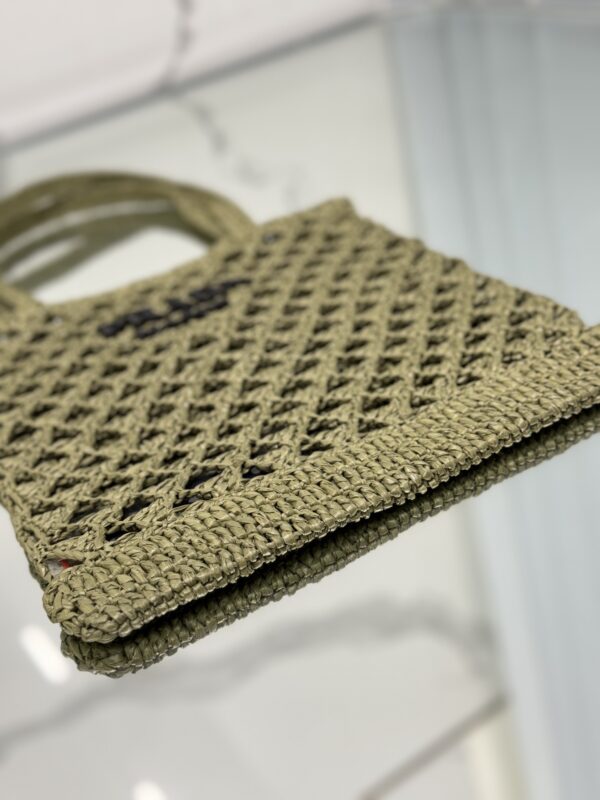 Prada Woven fabric crochet tote bag