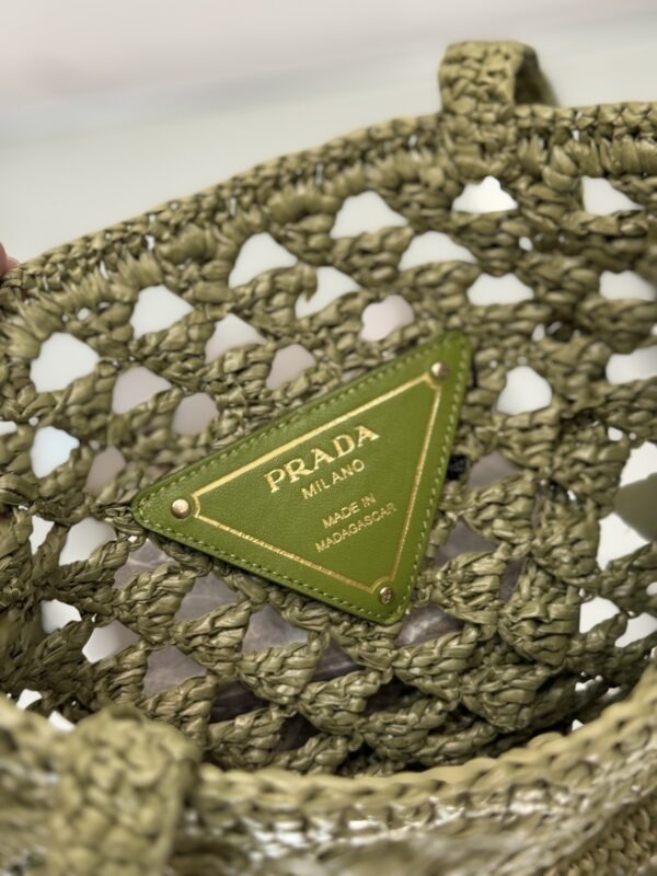 Prada Woven fabric crochet tote bag