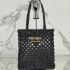 Prada Woven fabric crochet tote bag