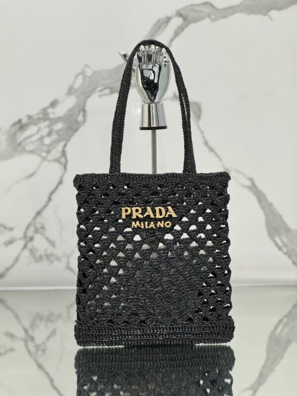 Prada Woven fabric crochet tote bag