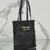 Prada Woven fabric crochet tote bag