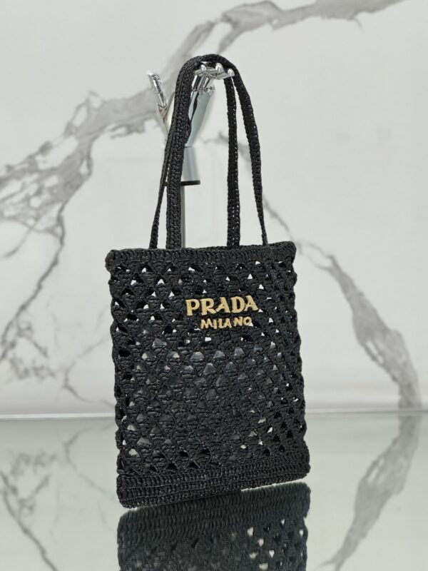 Prada Woven fabric crochet tote bag