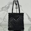 Prada Woven fabric crochet tote bag