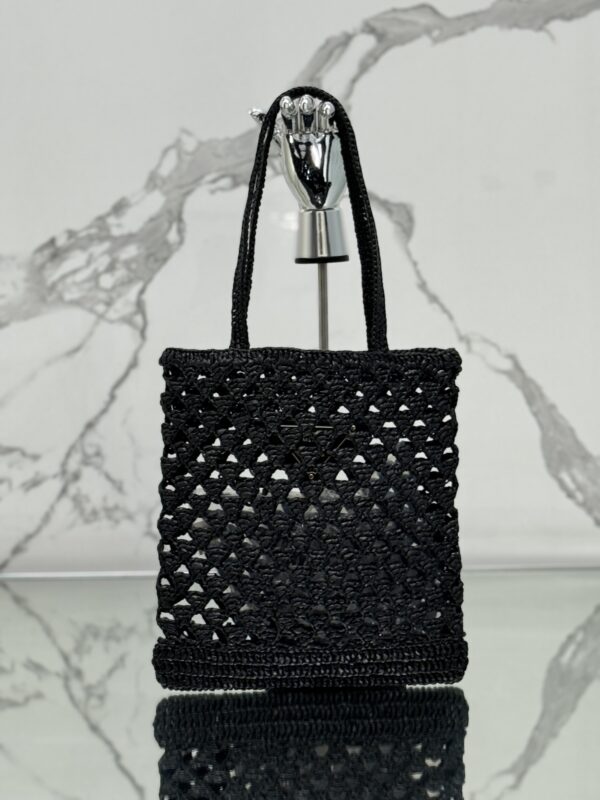 Prada Woven fabric crochet tote bag