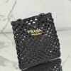 Prada Woven fabric crochet tote bag