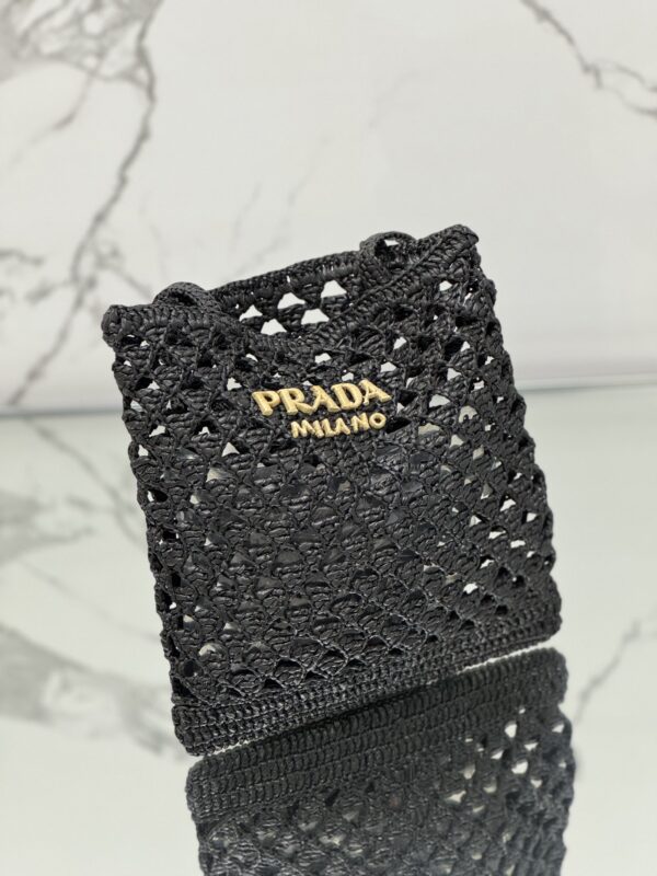 Prada Woven fabric crochet tote bag