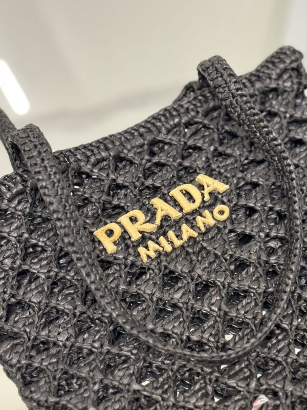 Prada Woven fabric crochet tote bag