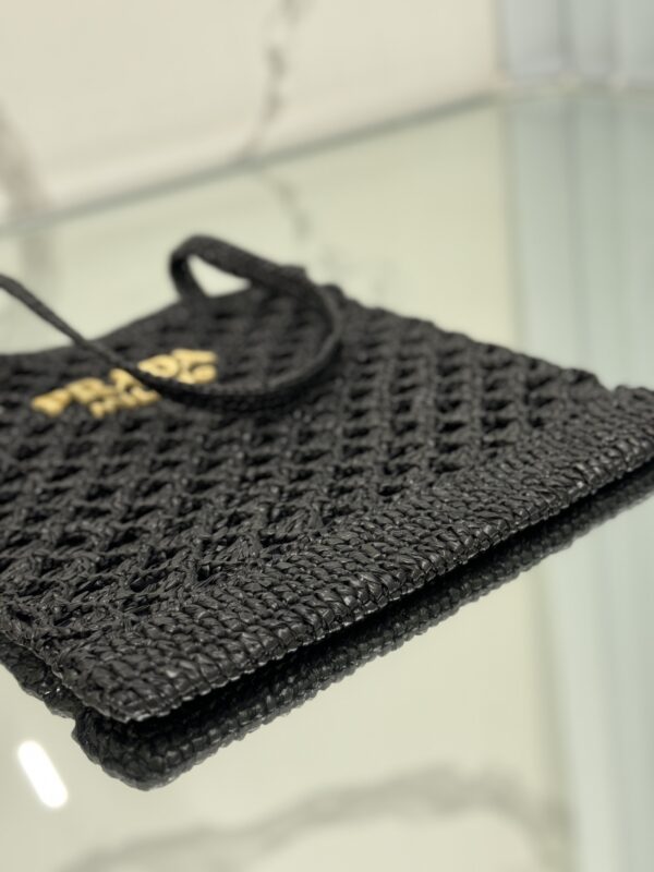 Prada Woven fabric crochet tote bag