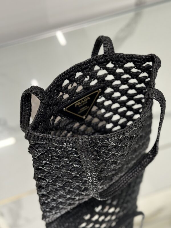 Prada Woven fabric crochet tote bag