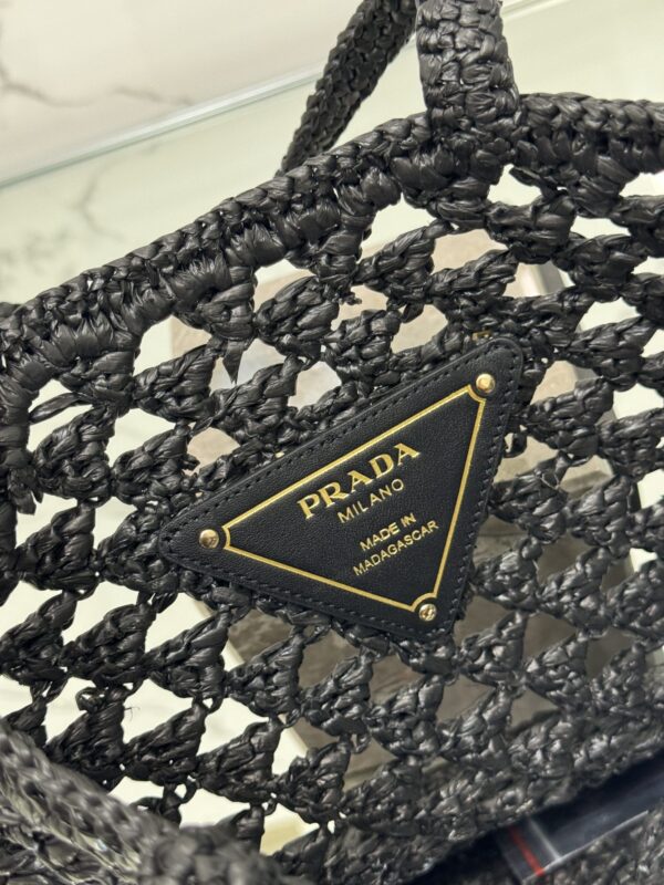Prada Woven fabric crochet tote bag
