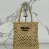Prada Woven fabric crochet tote bag