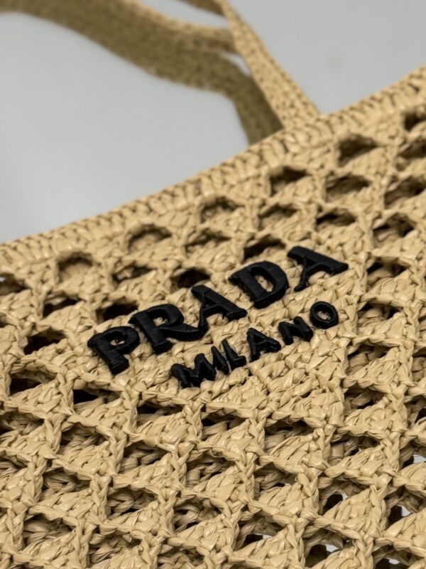 Prada Woven fabric crochet tote bag