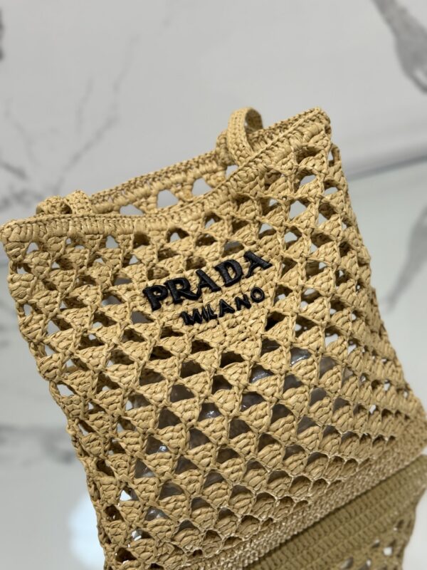Prada Woven fabric crochet tote bag