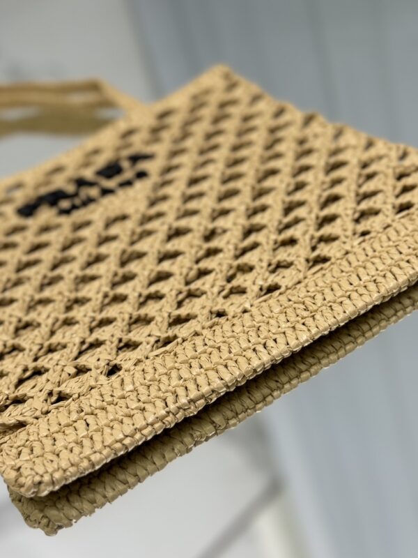 Prada Woven fabric crochet tote bag
