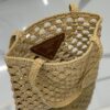 Prada Woven fabric crochet tote bag