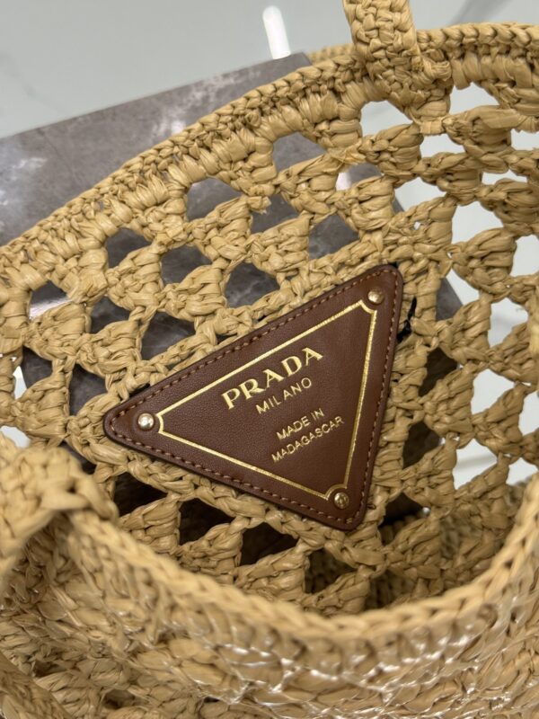 Prada Woven fabric crochet tote bag