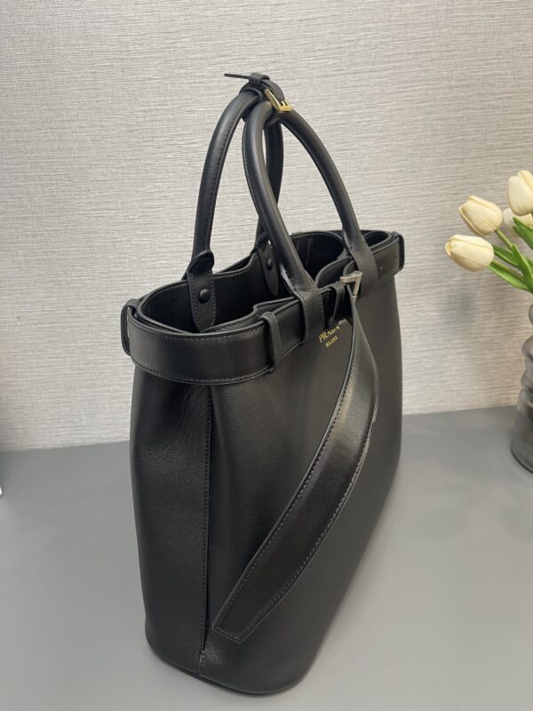 Prada Buckle large leather handbag with belt