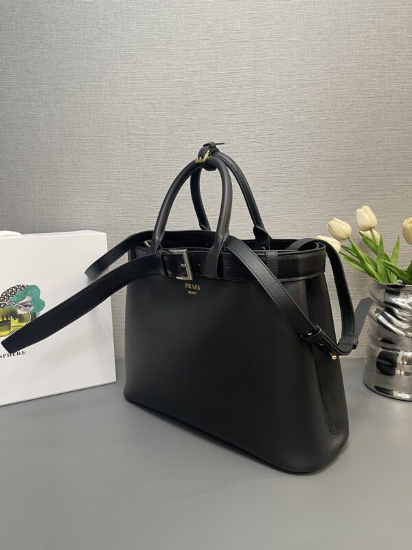 Prada Buckle large leather handbag with belt
