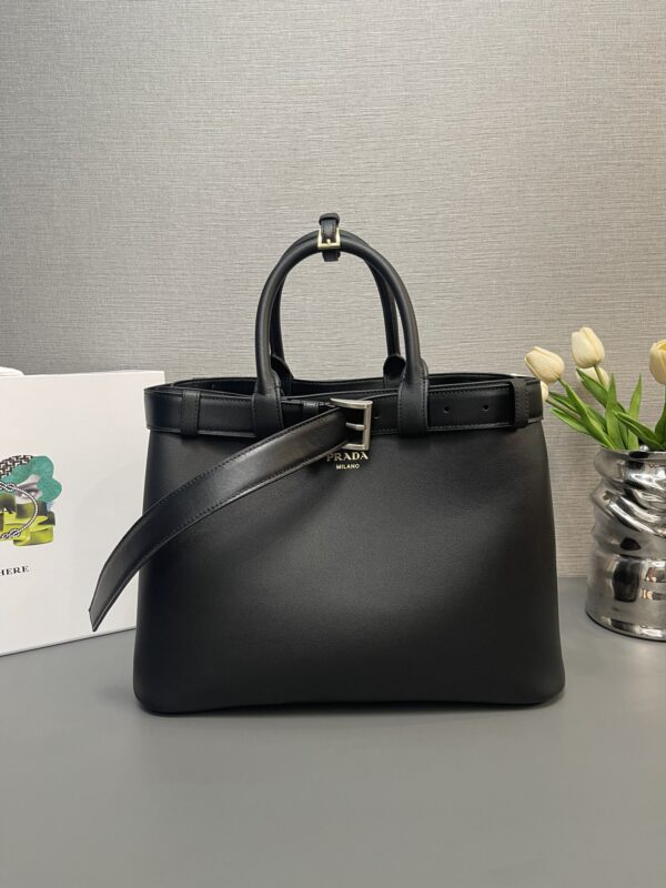 Prada Buckle large leather handbag with belt
