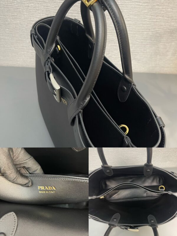 Prada Buckle large leather handbag with belt