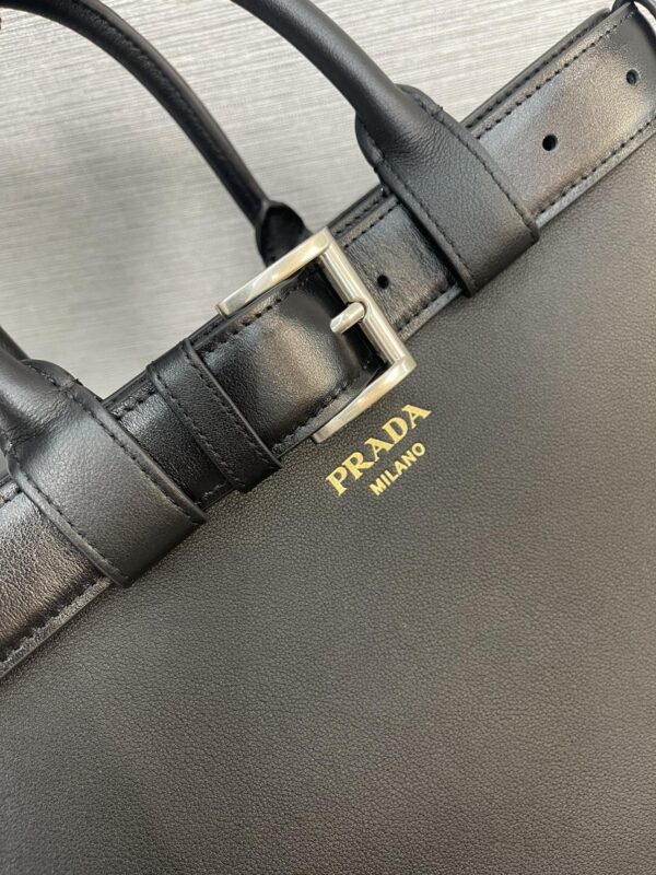 Prada Buckle large leather handbag with belt