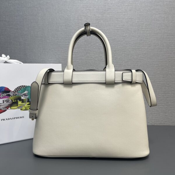 Prada Buckle medium leather handbag with double belt