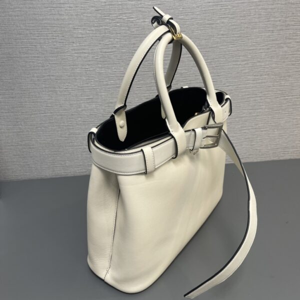 Prada Buckle medium leather handbag with double belt