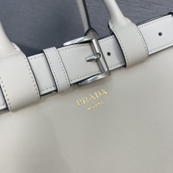 Prada Buckle medium leather handbag with double belt