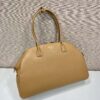 Large leather tote bag with zipper closure