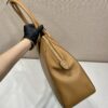 Large leather tote bag with zipper closure