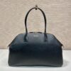 Large leather tote bag with zipper closure