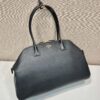 Large leather tote bag with zipper closure