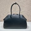 Large leather tote bag with zipper closure