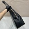 Large leather tote bag with zipper closure