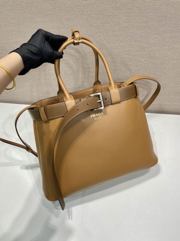 Prada Buckle large leather handbag with belt