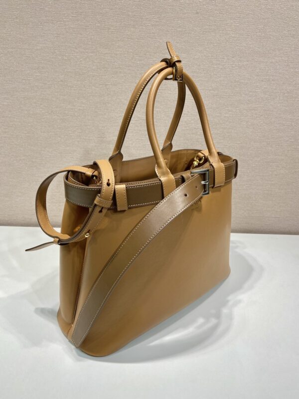 Prada Buckle large leather handbag with belt