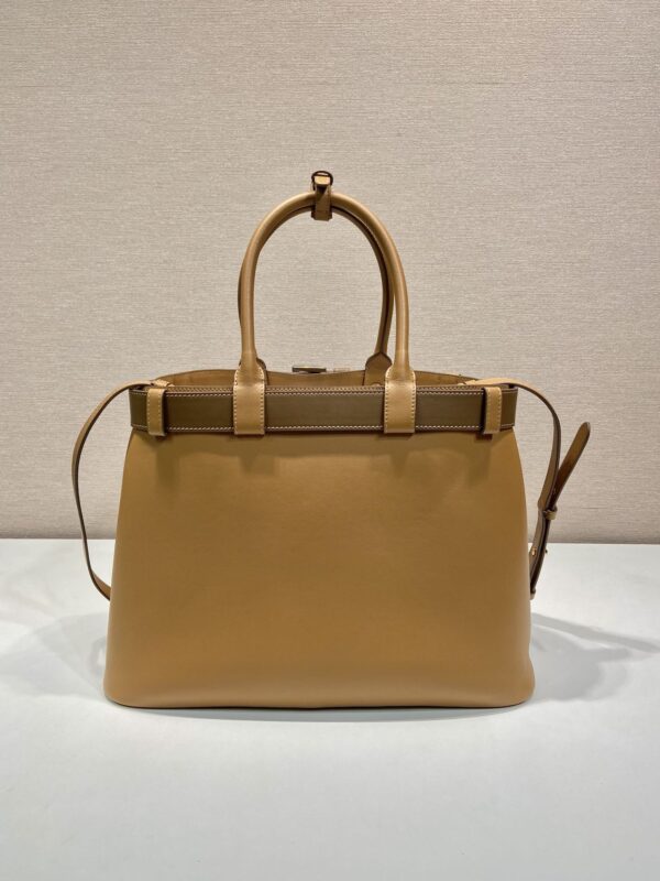 Prada Buckle large leather handbag with belt