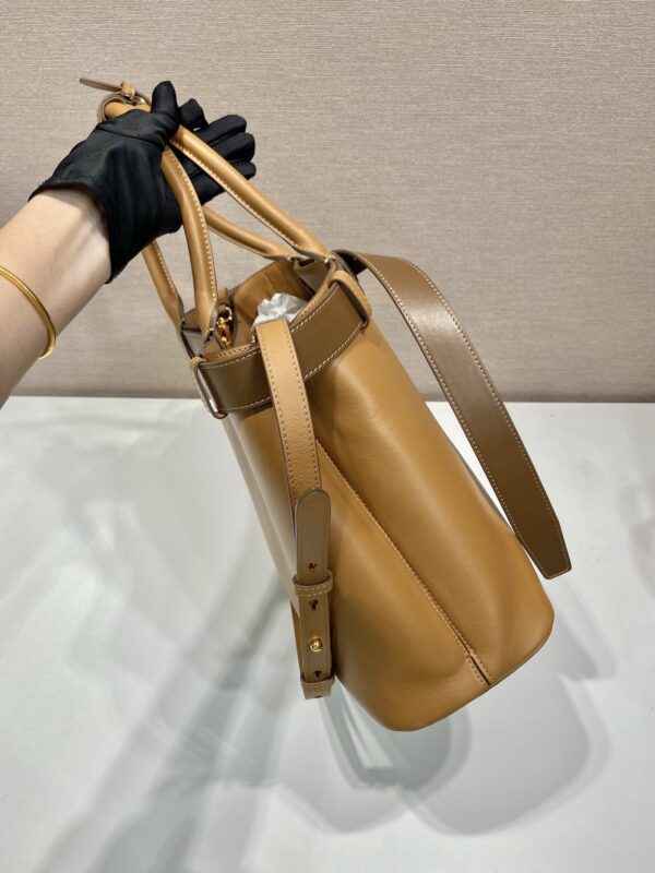 Prada Buckle large leather handbag with belt