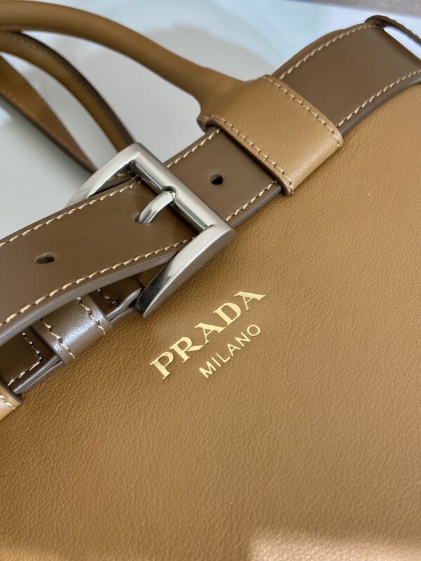 Prada Buckle large leather handbag with belt