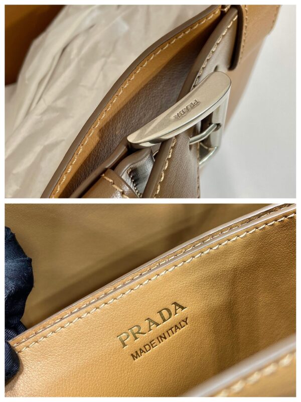 Prada Buckle large leather handbag with belt