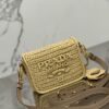 Prada Crochet and leather shoulder bag with flap