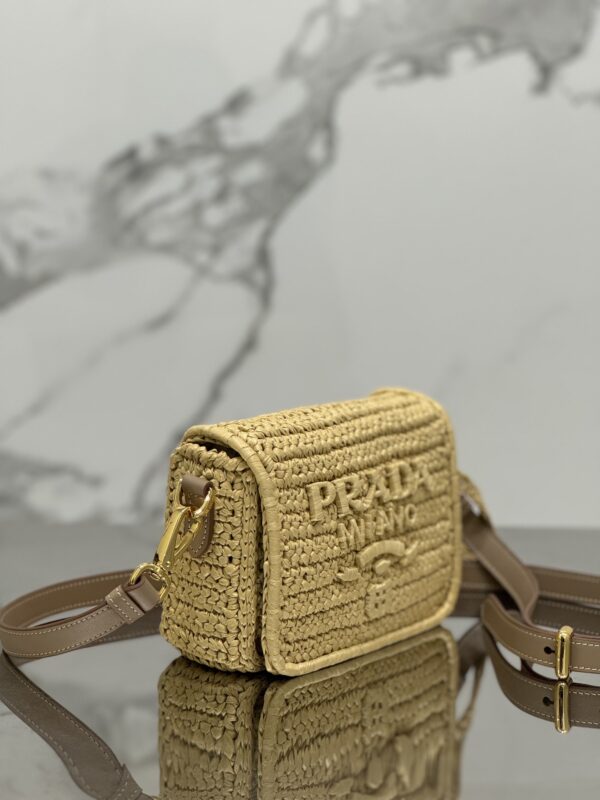 Prada Crochet and leather shoulder bag with flap