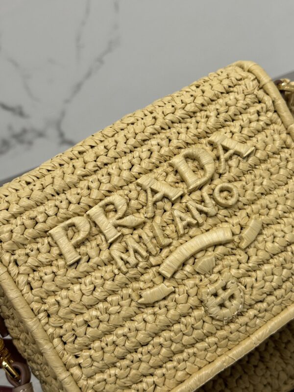 Prada Crochet and leather shoulder bag with flap