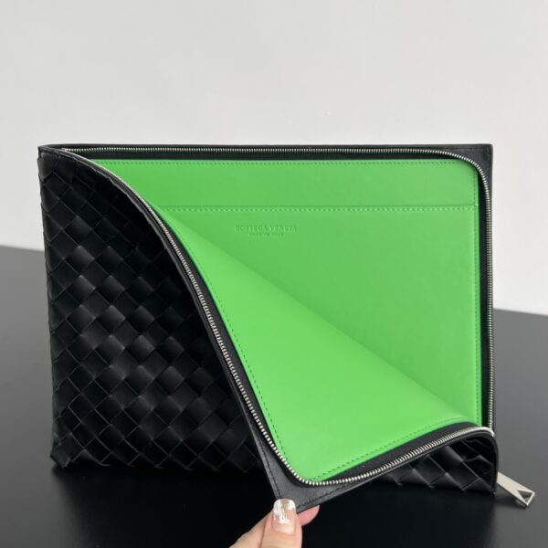Bottega Veneta Intrecciato Half Zip Pouch