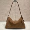 Prada Demi-lune large suede shoulder bag