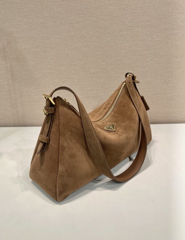 Prada Demi-lune large suede shoulder bag